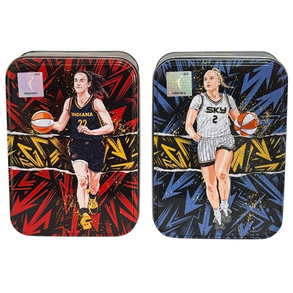 WNBA Panini Caitlin Clark Hailey Van Lith Collectible Tins Indiana Fever Sky 2pc